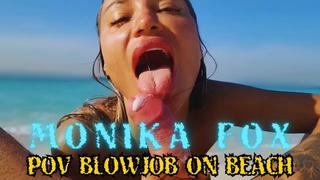 Monika Fox - I came out of the sea and gave a tourist a blowjob with cum in mouth ...